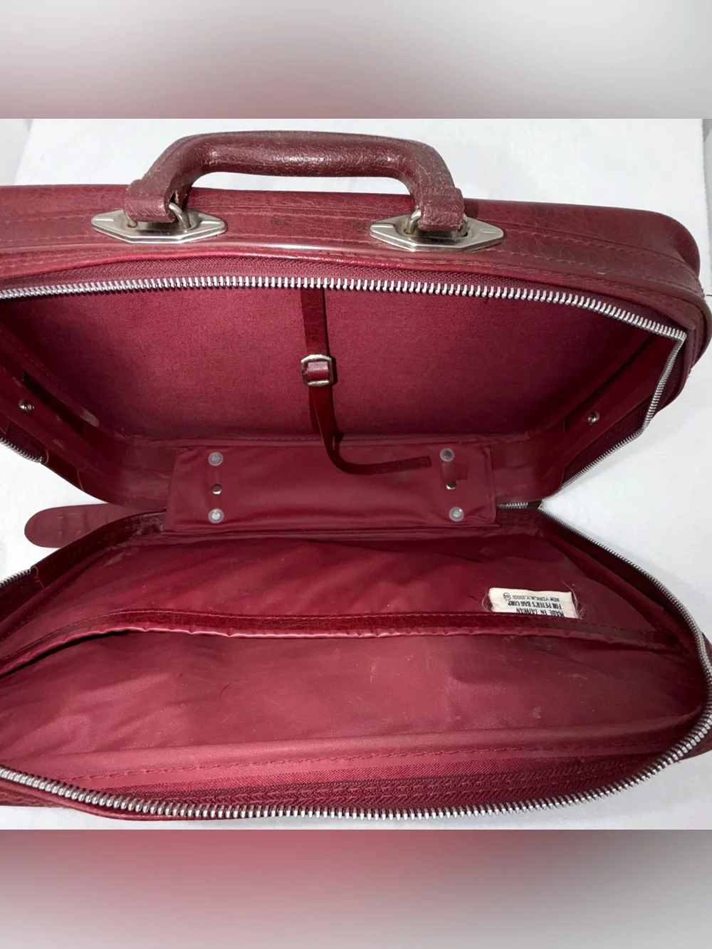 Vintage Peter's Bag Corp Burgundy Faux Leather Briefcase Luggage‎ Attache Case